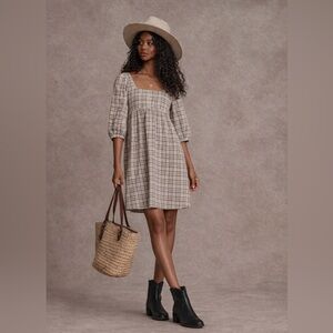 Rylee + Cru Cotton Dress Size L | Soft Minimalist Everyday Mini | Neutral Boho